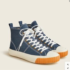 NEW J Crew Classic High Top Sneakers 6.5 Midnight Blue